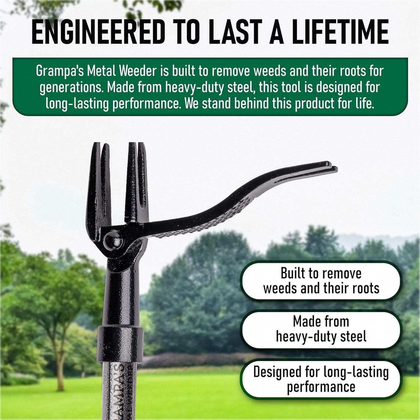 Stand-Up Weed Puller Tool – Long Handle, No Bending or Kneeling Required